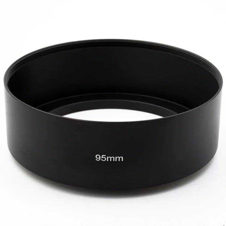 Para-sol de Metal Completo Tipo Tubo Reto com Rosca de 95mm para Objetiva Telefoto Média, 95mm