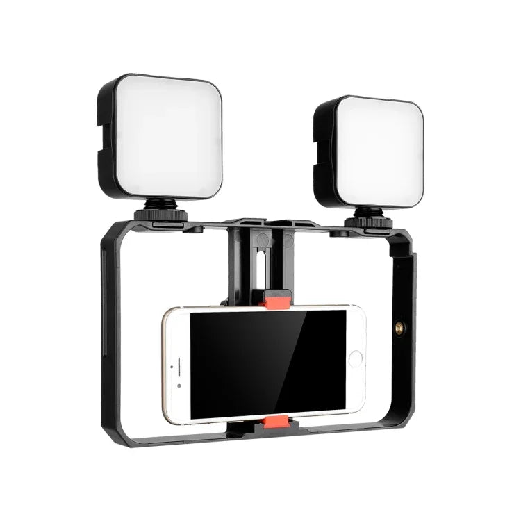 Kit de Suporte de Plástico YELANGU PC201 YLG1801A para Vlogging, Transmissão em Direto, Luz LED Selfie, Suporte Estabilizador para Smartphone