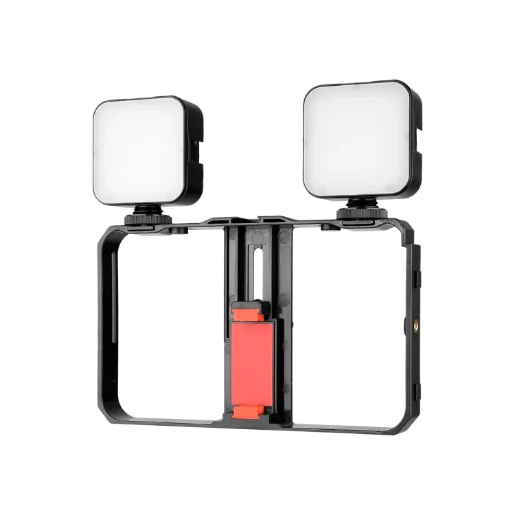Kit de Suporte de Plástico YELANGU PC201 YLG1801A para Vlogging, Transmissão em Direto, Luz LED Selfie, Suporte Estabilizador para Smartphone