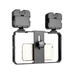 Kit de Suporte de Plástico YELANGU PC201 YLG1801A para Vlogging, Transmissão em Direto, Luz LED Selfie, Suporte Estabilizador para Smartphone