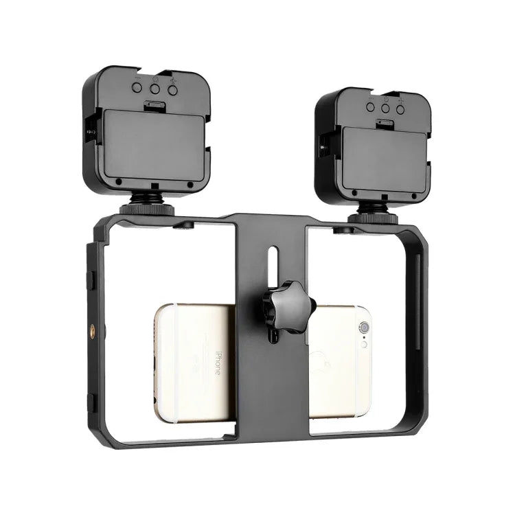 Kit de Suporte de Plástico YELANGU PC201 YLG1801A para Vlogging, Transmissão em Direto, Luz LED Selfie, Suporte Estabilizador para Smartphone