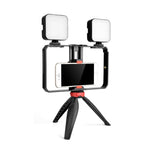 Kit de Tripé e Suporte de Plástico YELANGU PC203 YLG1801C para Vlogging, Transmissão em Direto, Luz LED Selfie, Suporte Estabilizador para Smartphone
