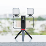 Kit de Tripé e Suporte de Plástico YELANGU PC203 YLG1801C para Vlogging, Transmissão em Direto, Luz LED Selfie, Suporte Estabilizador para Smartphone