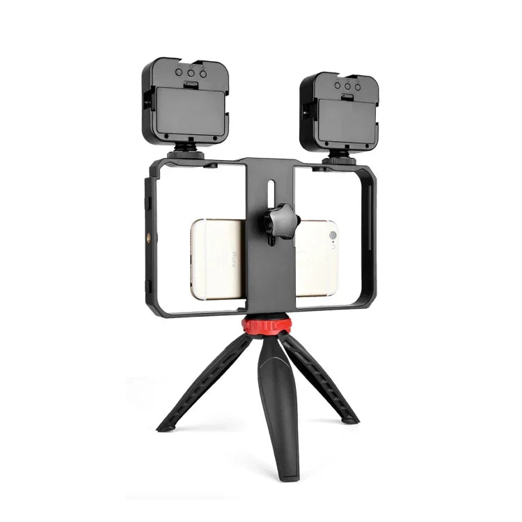 Kit de Tripé e Suporte de Plástico YELANGU PC203 YLG1801C para Vlogging, Transmissão em Direto, Luz LED Selfie, Suporte Estabilizador para Smartphone
