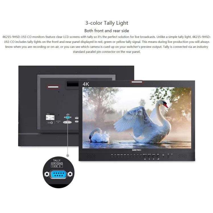 Monitor de Campo de Câmara SEETEC 4K215-9HSD-CO 1920x1080 21.5 polegadas SDI / HDMI Full HD Director Box, 4K215-9HSD-CO