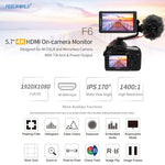 Monitor de Campo para Câmara FEELWORLD F6 1920x1080 Ecrã IPS 5.5 polegadas HDMI 4K, F6