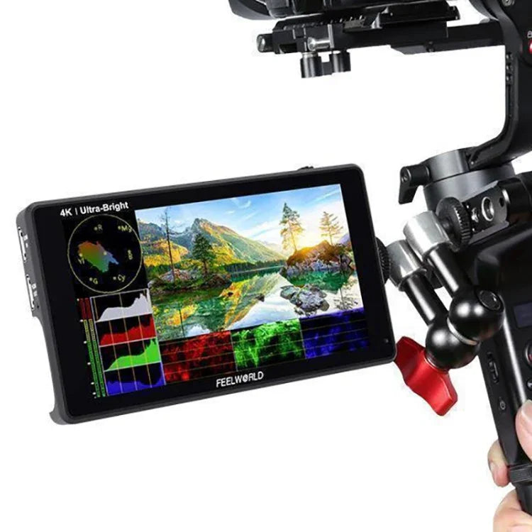 Monitor de Campo para Câmara FEELWORLD LUT6 1920x1080 2600 nits Ecrã IPS de 6 polegadas HDMI 4K com Controlo Tátil, LUT6