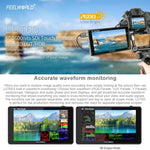 Monitor de Campo FEELWORLD LUT6S 1920x1080 2600 nits 6 polegadas IPS HDMI 4K Ecrã Tátil SDI HDI para Câmara, LUT6S