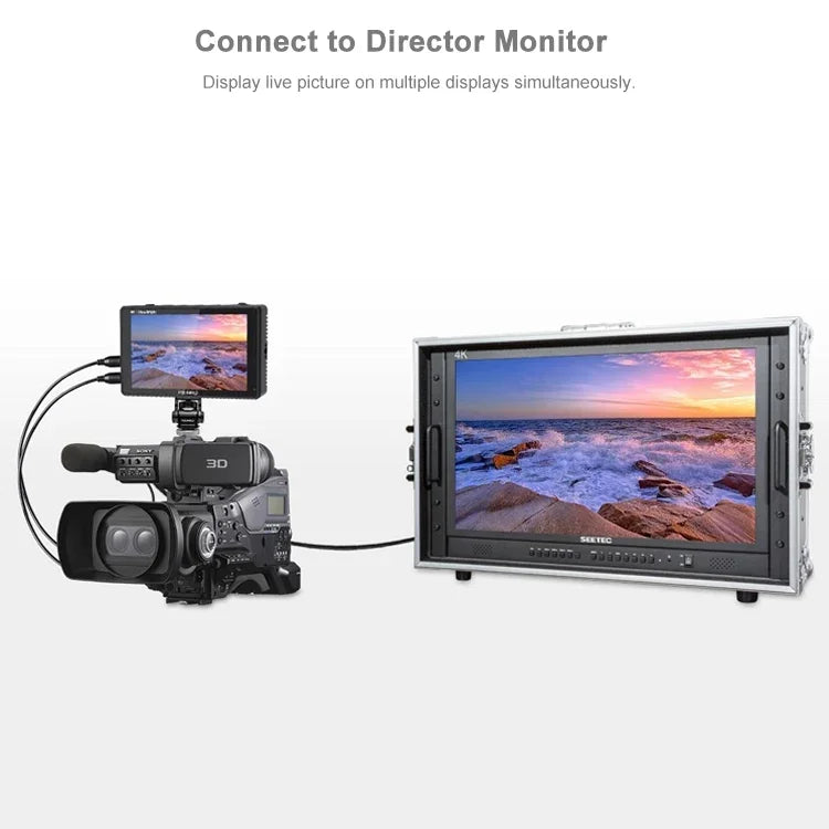Monitor de Campo FEELWORLD LUT6S 1920x1080 2600 nits 6 polegadas IPS HDMI 4K Ecrã Tátil SDI HDI para Câmara, LUT6S
