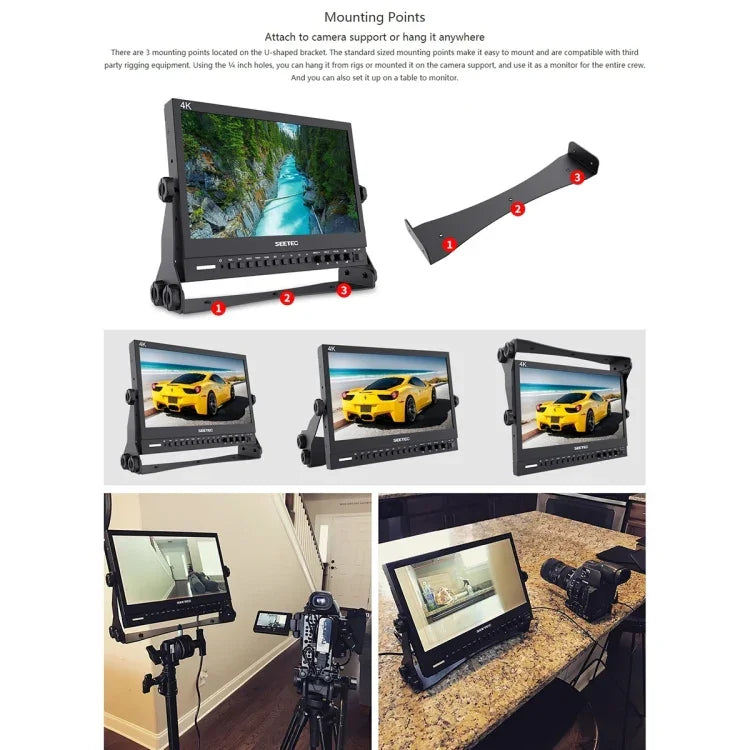 Monitor de Campo SEETEC P133-9HSD 1920x1080 13.3 polegadas Nível de Emissão Full HD para Câmara de Filme, P133-9HSD
