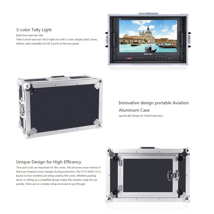 Monitor de Campo Profissional para Fotografia SEETEC P173-9HSD-CO 1920x1080 17,3 polegadas SDI / HDMI 4K Nível de Emissão Broadcast, P173-9HSD-CO