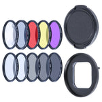 RUIGPRO para GoPro HERO10 Black / HERO9 Black Filtro de Lente Profissional 52mm 10 em 1 UV+ND2+ND4+ND8+Star 8+ +CPL+Amarelo/Vermelho/Roxo+Lente de Aproximação 10X com Anel Adaptador de Filtro e Tampa de Lente