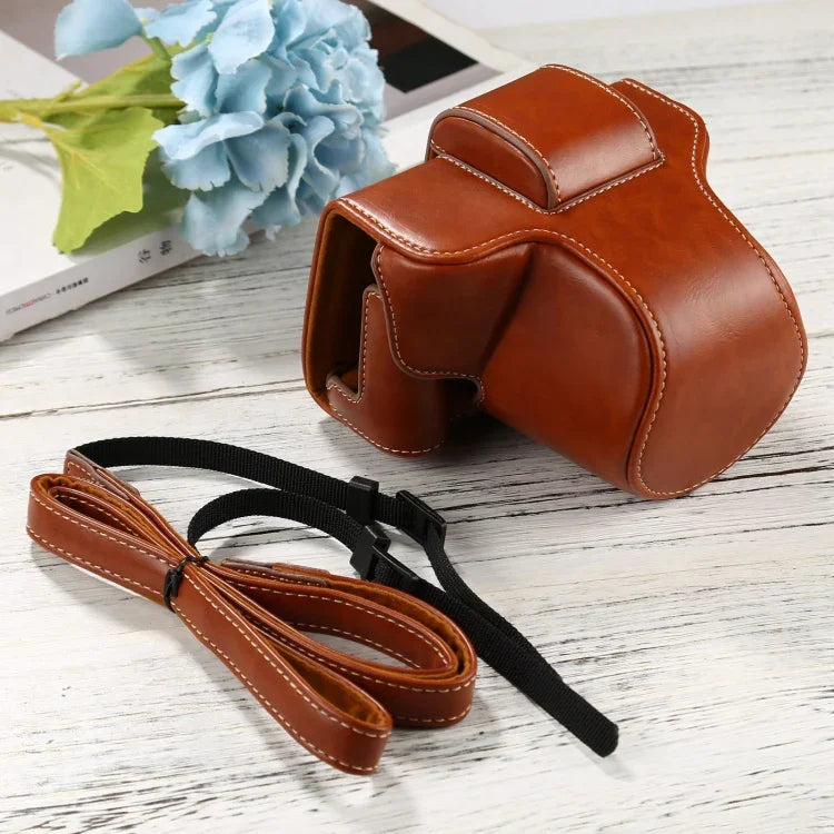 Bolsa de Corpo Inteiro para Câmara em Pele PU com Alça para FUJIFILM X-T200 (Objetiva 15-45mm), Para FUJI X-T200