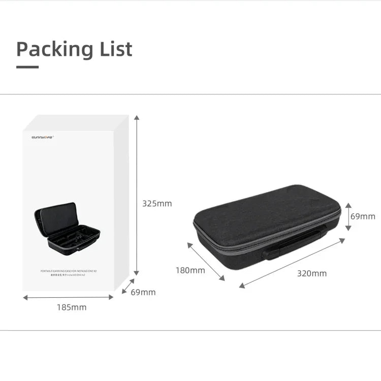 Bolsa de Armazenamento Sunnylife IST-B193 para Insta360 ONE X2 / X, Para Insta360 ONE X2 / X