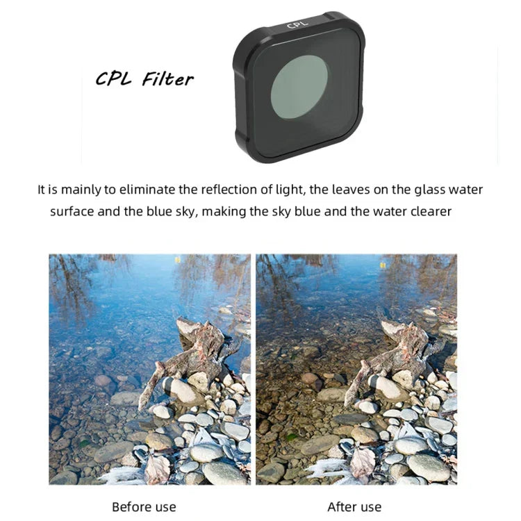 Filtro de Lente CPL Série JSR KB para GoPro HERO13 Black /12 Black /11 Black /10 Black /9 Black, CPL