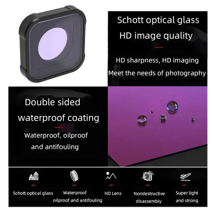 Filtro ND64 Série JSR KB para GoPro HERO13 Black /12 Black /11 Black /10 Black /9 Black, ND64