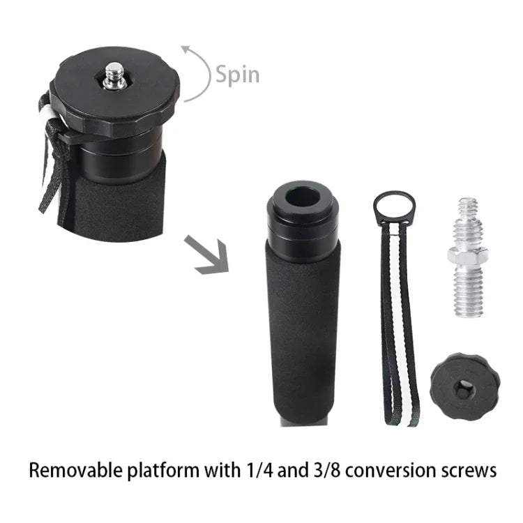 Monopé Portátil para Câmara DSLR de Viagem ao Ar Livre BEXIN P306C em Fibra de Carbono, P306C