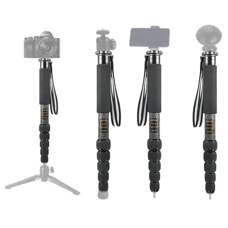 Monopé Portátil para Câmara DSLR de Viagem ao Ar Livre BEXIN P306C em Fibra de Carbono, P306C