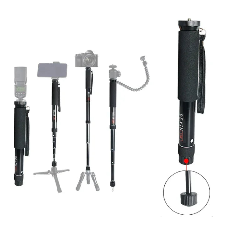 Suporte Monopé de Liga de Alumínio para Câmara DSLR Portátil de Viagem ao Ar Livre BEXIN P308, P308