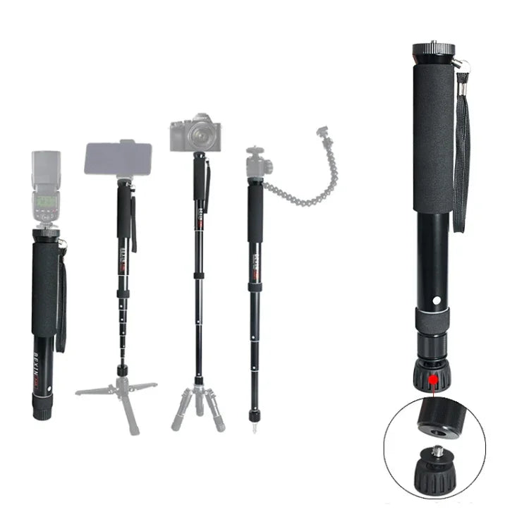 Suporte Monopé de Liga de Alumínio para Câmara DSLR Portátil de Viagem ao Ar Livre BEXIN P308B, P308B