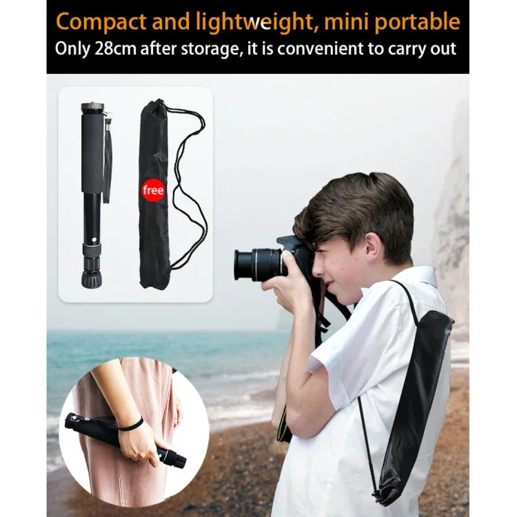 Suporte Monopé de Liga de Alumínio para Câmara DSLR Portátil de Viagem ao Ar Livre BEXIN P308B, P308B
