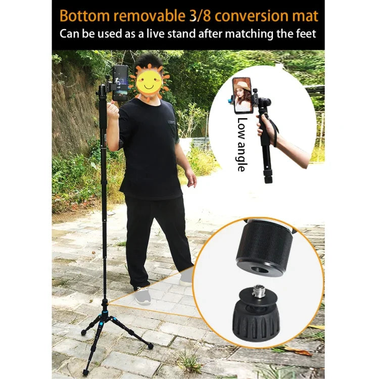 Suporte Monopé de Liga de Alumínio para Câmara DSLR Portátil de Viagem ao Ar Livre BEXIN P308B, P308B