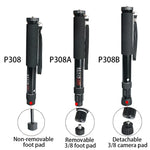 Suporte Monopé de Liga de Alumínio para Câmara DSLR Portátil de Viagem ao Ar Livre BEXIN P308B, P308B