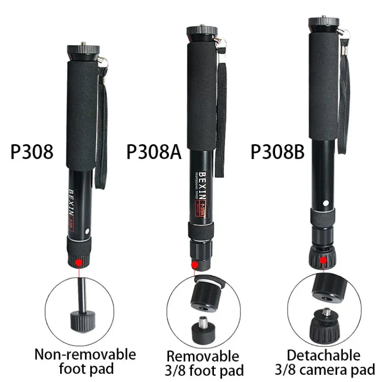 Suporte Monopé de Liga de Alumínio para Câmara DSLR Portátil de Viagem ao Ar Livre BEXIN P308B, P308B