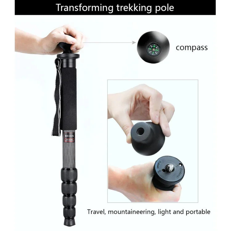 Suporte Monopé de Fibra de Carbono para Câmara DSLR Portátil de Viagem ao Ar Livre BEXIN MCS285, MCS285