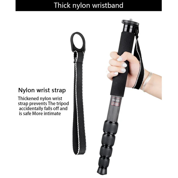 Suporte Monopé de Fibra de Carbono para Câmara DSLR Portátil de Viagem ao Ar Livre BEXIN MCS285, MCS285