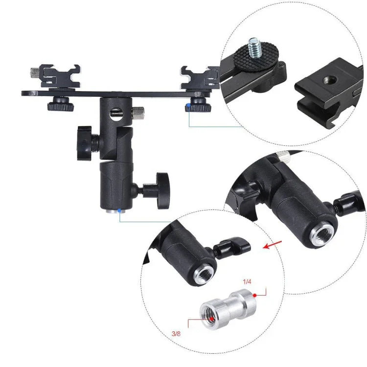 Suporte Duplo para Flash de Sapata, Suporte Duplo para Sapata