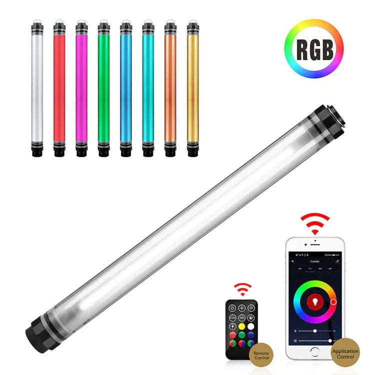 LUXCeO P7RGB Pro Bastão LED Fotográfico Colorido Luz de Vídeo Controle por APP Temperatura de Cor Ajustável Luz de Preenchimento LED Portátil à Prova de Água com Controlo Remoto, P7RGB Pro