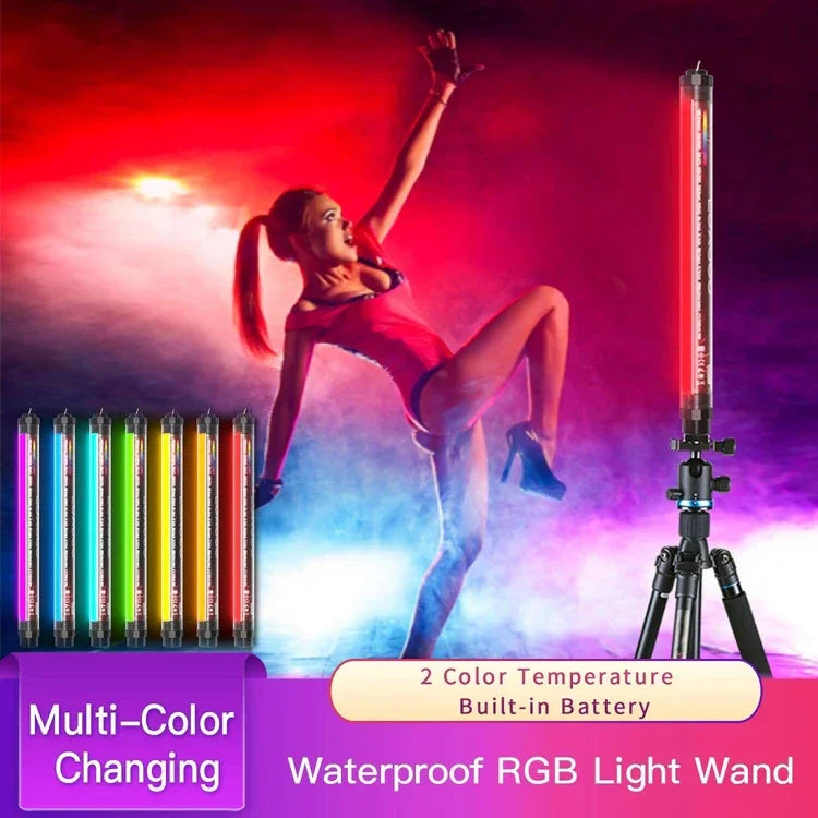 LUXCeO P7RGB Pro Bastão LED Fotográfico Colorido Luz de Vídeo Controle por APP Temperatura de Cor Ajustável Luz de Preenchimento LED Portátil à Prova de Água com Controlo Remoto, P7RGB Pro