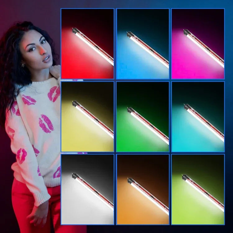LUXCeO P7RGB Pro Bastão LED Fotográfico Colorido Luz de Vídeo Controle por APP Temperatura de Cor Ajustável Luz de Preenchimento LED Portátil à Prova de Água com Controlo Remoto, P7RGB Pro