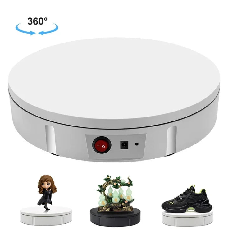 Base de Exposição Elétrica Rotativa 22cm para Filmagem de Vídeo, Carga: 50kg, Ficha US, 22cm, Ficha US