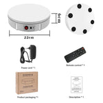 Base de Exposição Elétrica Rotativa 22cm para Filmagem de Vídeo, Carga: 50kg, Ficha US, 22cm, Ficha US