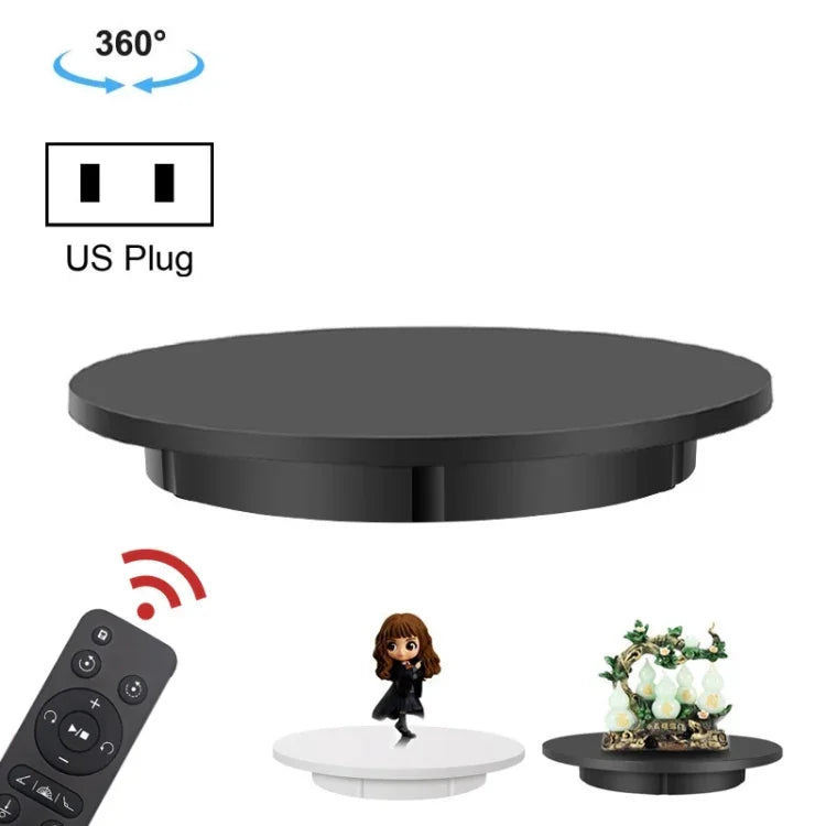 Base de Exposição Elétrica Rotativa 42cm para Filmagem de Vídeo, Carga: 100kg, Alimentação por Ficha, Ficha US, 42cm, Ficha US