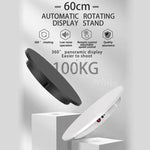 Base de Exposição Elétrica Rotativa 60cm para Filmagem de Vídeo, Carga: 100kg, Alimentação por Ficha, Ficha US, 60cm, Ficha US