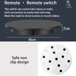 Base de Exposição Elétrica Rotativa 60cm para Filmagem de Vídeo, Carga: 100kg, Alimentação por Ficha, Ficha US, 60cm, Ficha US