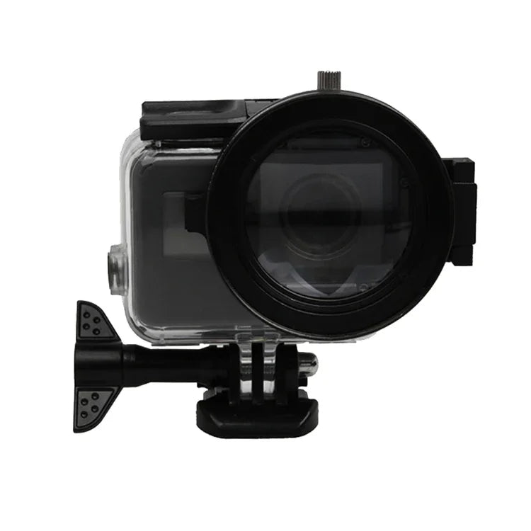 Para GoPro HERO5 Câmara de Ação Desportiva Profissional Filtro Macro 16X 58mm com Base de Lente, Anel Adaptador, Tampa Protetora, Correia Anti-perda e Pano de Limpeza