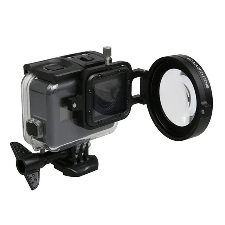 Para GoPro HERO5 Câmara de Ação Desportiva Profissional Filtro Macro 16X 58mm com Base de Lente, Anel Adaptador, Tampa Protetora, Correia Anti-perda e Pano de Limpeza