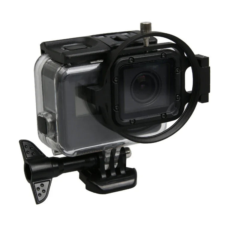 Para GoPro HERO5 Câmara de Ação Desportiva Profissional Filtro Macro 16X 58mm com Base de Lente, Anel Adaptador, Tampa Protetora, Correia Anti-perda e Pano de Limpeza