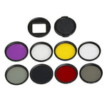 Filtro de Objetiva Profissional 52mm para Câmara de Ação GoPro HERO5 (CPL + UV + ND8 + ND2 + Estrela 8 + Vermelho + Amarelo + FLD / Roxo) & Anel Adaptador para Estojo Impermeável, 10 em 1