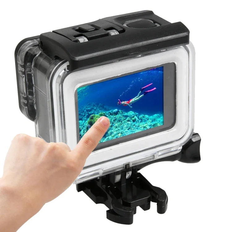 Estojo Protetor Impermeável até 30m para GoPro HERO5 em PC & ABS + Tampa Traseira Tátil com Fecho, Suporte Básico e Parafuso Longo, Tamanho da Tampa Traseira: 7 x 6 cm, Estojo Protetor