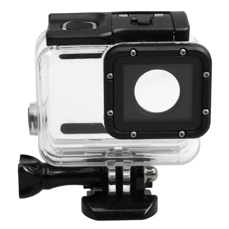 Estojo Protetor Impermeável até 30m para GoPro HERO5 em PC & ABS + Tampa Traseira Tátil com Fecho, Suporte Básico e Parafuso Longo, Tamanho da Tampa Traseira: 7 x 6 cm, Estojo Protetor