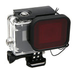 Para GoPro HERO5 Caixa Protetora Impermeável 30m PC & ABS + Filtro Quadrado Vermelho para Lente da Câmara com Fivela Básica, Parafuso Longo & Correia de Mão Anti-perda, Caixa Protetora + Filtro