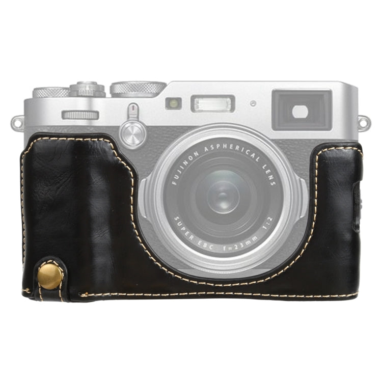 Base de capa meia para câmara em pele PU com rosca 1/4 polegada para FUJIFILM X100V, Para FUJIFILM X100V