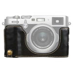 Base de capa meia para câmara em pele PU com rosca 1/4 polegada para FUJIFILM X100V, Para FUJIFILM X100V