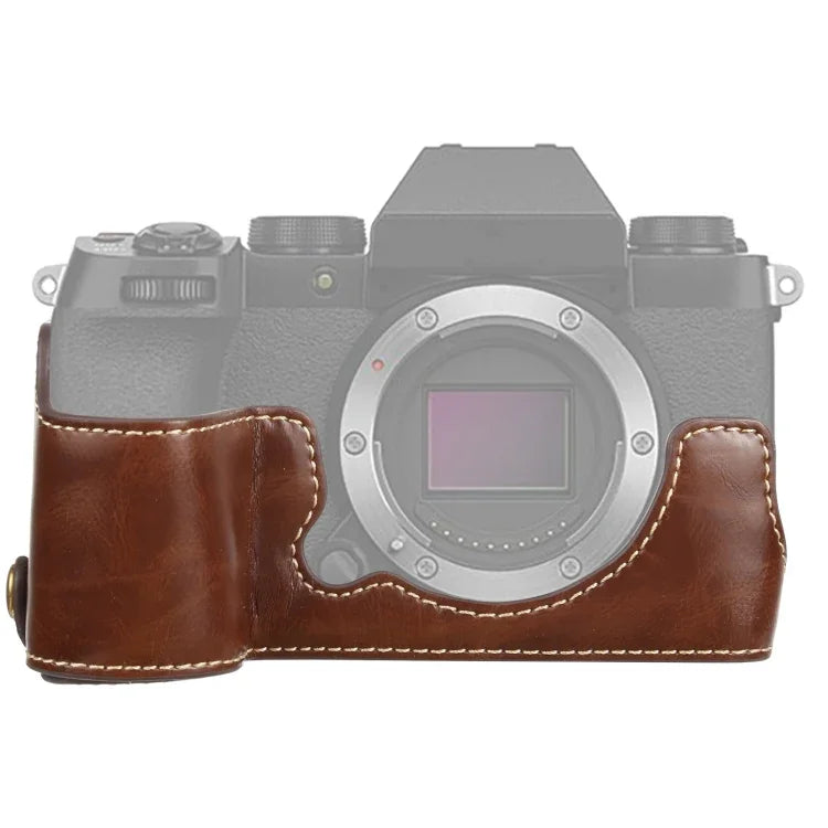 Base de capa meia para câmara em pele PU com rosca 1/4 polegada para FUJIFILM X-S10, Para FUJIFILM X-S10