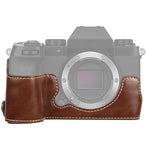 Base de capa meia para câmara em pele PU com rosca 1/4 polegada para FUJIFILM X-S10, Para FUJIFILM X-S10
